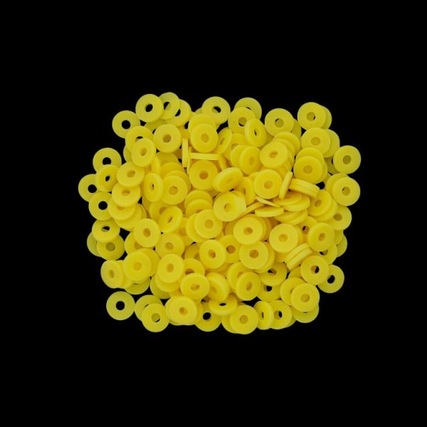 POLYMER CLAY FIMO BEADS - WASHER 01 - 6mm - YELLOW 004 - PACKAGE 500g (15 000pcs.) Hole-2.0mm