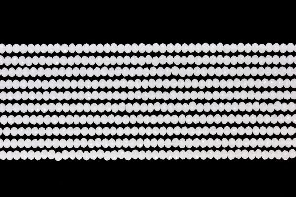 GLASS BEADS - FACETED RONDELLE CRYSTALS - 2.5x2mm - MILKY - WHITE 037 - STRING (166pcs.) Hole-0.8mm
