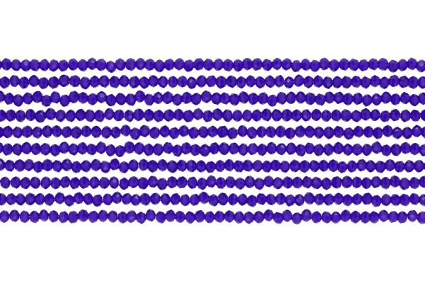 GLASS BEADS - FACETED RONDELLE CRYSTALS - 2.5x2mm - OPAQUE - BLUE (DARK) 058 - STRING (166pcs.) Hole-0.8mm