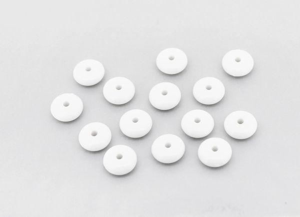 OPAQUE PLASTIC BEADS - WASHER - 3.8x10mm WHITE С01 - 50g Hole-1.8mm (210pcs.)
