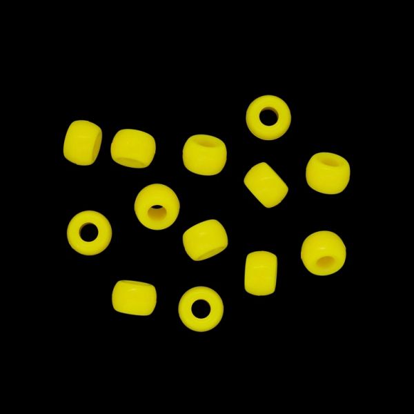 OPAQUE PLASTIC BEADS - CYLINDER 01 - 6x9mm YELLOW 006 - 50g Hole-4.0mm (170pcs.)