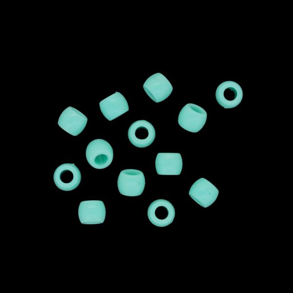 OPAQUE PLASTIC BEADS - CYLINDER 01 - 6x8mm TURQUOISE 024 - 50g Hole-4.0mm (250pcs.)