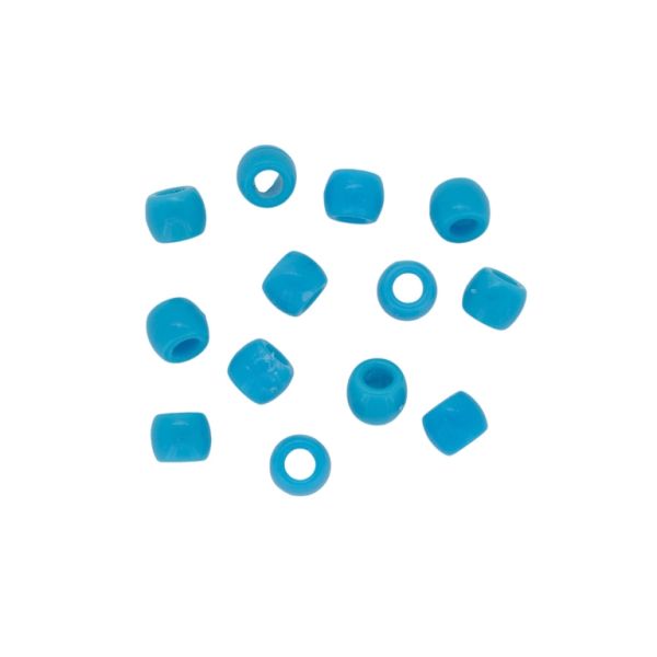OPAQUE PLASTIC BEADS - CYLINDER 01 - 6x8mm BLUE 023 - PACKAGE 500g Hole-4.0mm (2500pcs.)