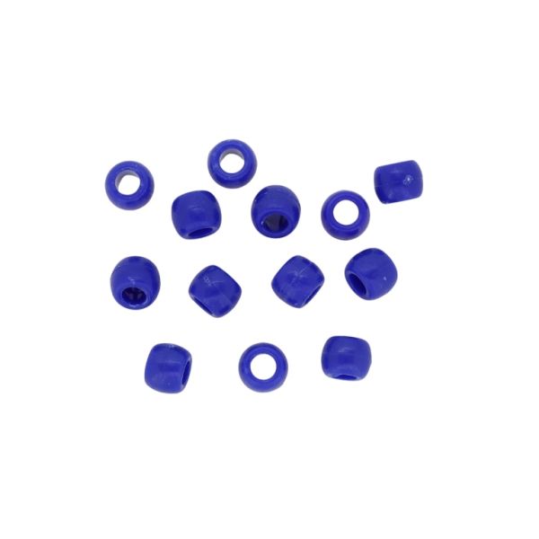 OPAQUE PLASTIC BEADS - CYLINDER 01 - 6x8mm BLUE (DARK) 022 - 50g Hole-4.0mm (250pcs.)