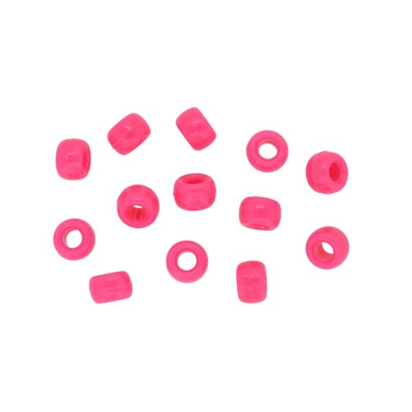 OPAQUE PLASTIC BEADS - CYLINDER 01 - 6x9mm CYCLAMEN PINK 013 - PACKAGE 500g Hole-4.0mm (1950pcs.)