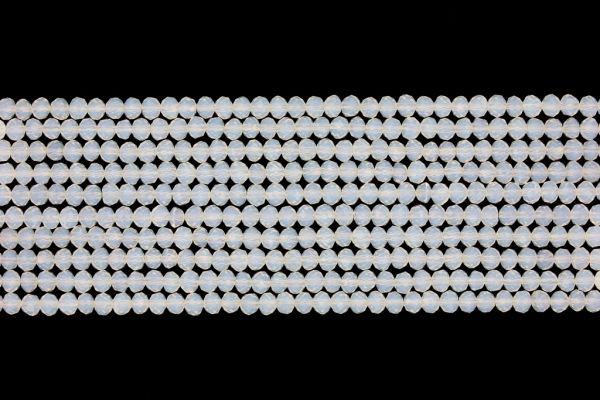 GLASS BEADS - FACETED RONDELLE CRYSTALS - 3x2mm - MILKY - TRANSPARENT 036 - PACKAGE (10x126pcs.) Hole-0.8mm