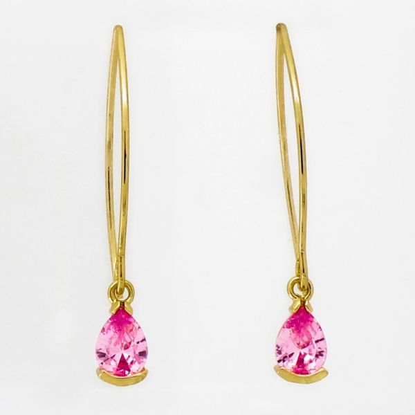 JEWELRY - EARRINGS - HOOK - ZIRCON - DROP E945 - 1.4x4.0cm GOLD-MIX - PACKAGE 6 pairs 