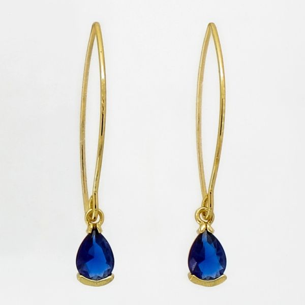 JEWELRY - EARRINGS - HOOK - ZIRCON - DROP E945 - 1.4x4.0cm GOLD-MIX - 1 pair 