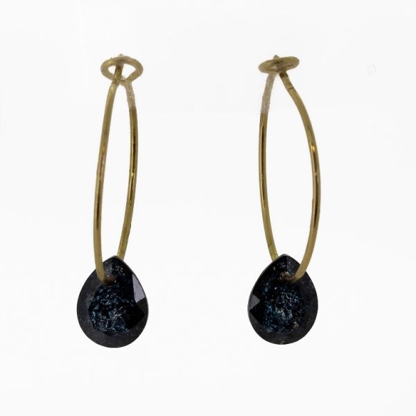 JEWELRY - EARRINGS - HOOP - ZIRCON - DROP Е946 - 2.0cm GOLD-MIX - PACKAGE 6 pairs 