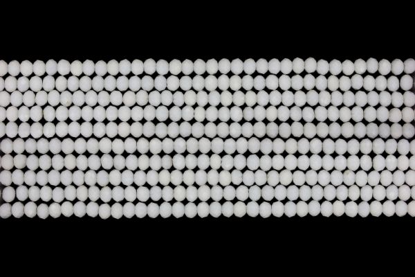 GLASS BEADS - FACETED RONDELLE CRYSTALS - 3x2mm - OPAQUE - WHITE 048 - STRING (126pcs.) Hole-0.8mm