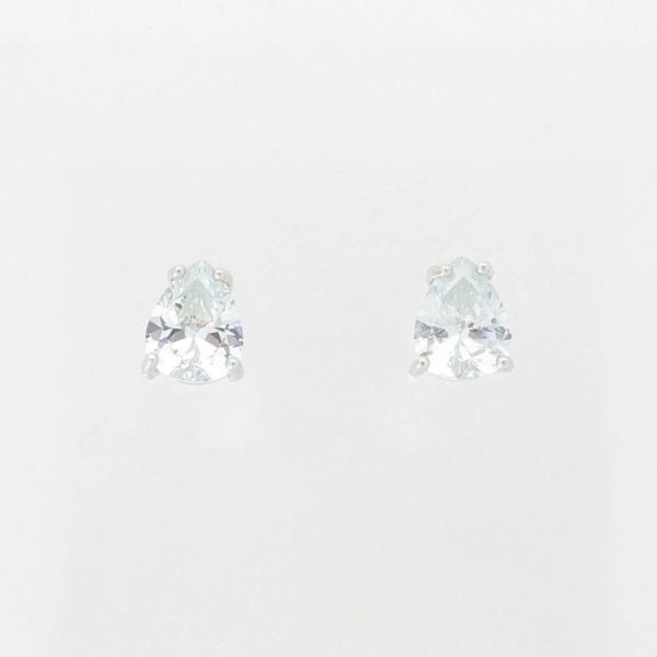 JEWELRY - EARRINGS - SCREW - ZIRCON - DROP Е981 - 0.8x0.9cm NICKEL AND WHITE - 1 pair 