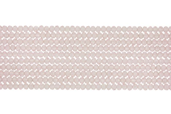 GLASS BEADS - FACETED RONDELLE CRYSTALS - 3x2mm - TRANSPARENT - PINK (LIGHT) 030 - STRING (126pcs.) Hole-0.8mm