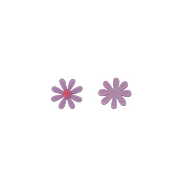 PLASTIC BEADS - RESIN 3D - FOR GLUING - FLOWER 24 - 21x6mm PURPLE (LIGHT) AND CORAL - PACKAGE 40pcs.
