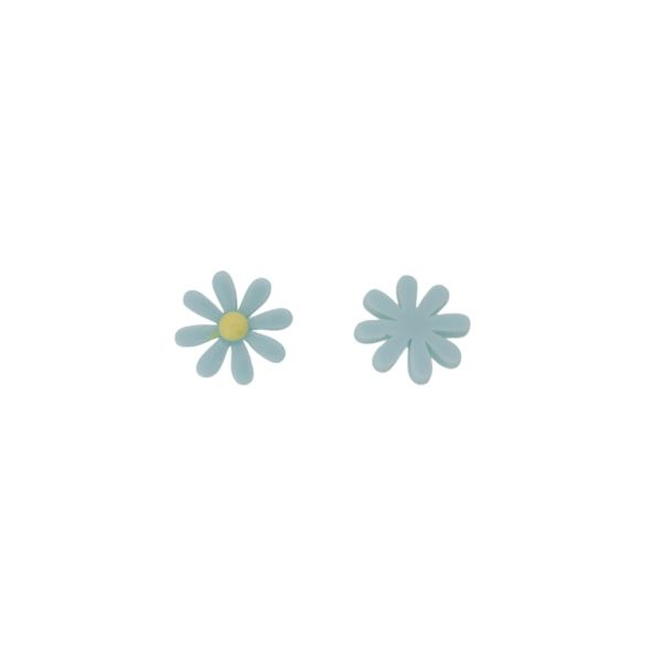 PLASTIC BEADS - RESIN 3D - FOR GLUING - FLOWER 24 - 21x6mm MINT AND YELLOW (LIGHT) - PACKAGE 40pcs.