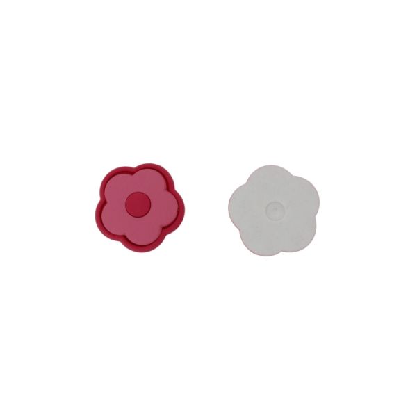 PLASTIC BEADS - RESIN 3D - FOR GLUING - FLOWER 34 - 26x6mm PINK (DARK) - PACKAGE 30pcs.