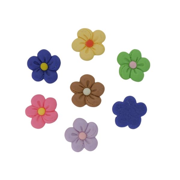 PLASTIC BEADS - RESIN 3D - FOR GLUING - FLOWER 35 - 23x24x5mm MIX - PACKAGE 30pcs.