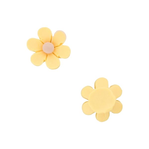 PLASTIC BEADS - RESIN 3D - FOR GLUING - FLOWER 37 - 19x7mm YELLOW AND PINK (LIGHT) - PACKAGE 40pcs.