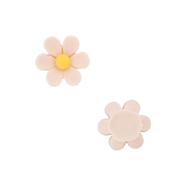 PLASTIC BEADS - RESIN 3D - FOR GLUING - FLOWER 37 - 19x7mm PINK (LIGHT) AND YELLOW - PACKAGE 40pcs.