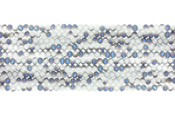 GLASS BEADS - FACETED RONDELLE CRYSTALS - 3x2mm - UV - GRAY 083 - PACKAGE (10x126pcs.) Hole-0.8mm