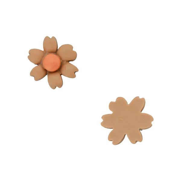 PLASTIC BEADS - RESIN 3D - FOR GLUING - FLOWER 31 - 18x17x5mm BROWN AND ORANGE (DARK) - PACKAGE 40pcs.