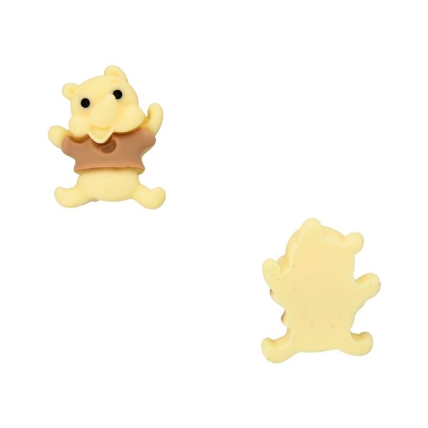 PLASTIC BEADS - RESIN 3D - FOR GLUING - BEAR 71 - 18x21x9mm ECRU AND BROWN (LIGHT) - PACKAGE 30pcs.
