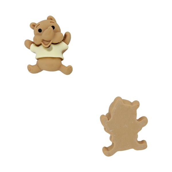PLASTIC BEADS - RESIN 3D - FOR GLUING - BEAR 71 - 18x21x9mm BROWN (LIGHT) AND ECRU - PACKAGE 30pcs.