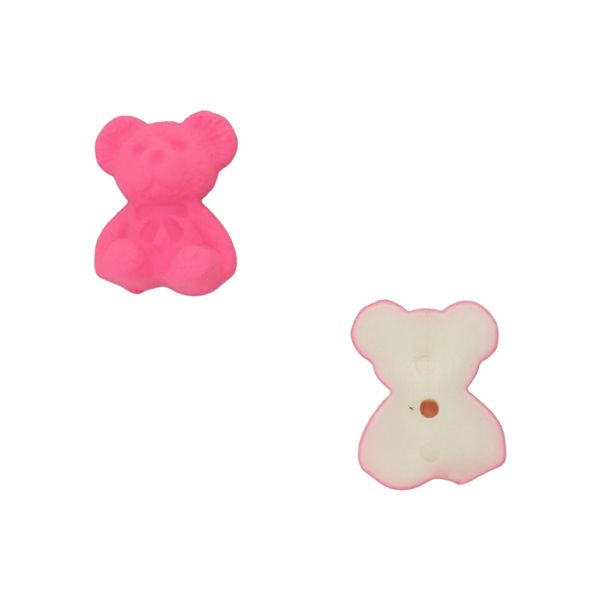 PLASTIC BEADS - RESIN 3D - FOR GLUING - BEAR 73 - 15x20x8mm CYCLAMEN - PACKAGE 30pcs.
