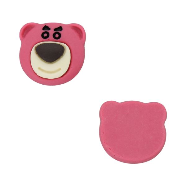 PLASTIC BEADS - RESIN 3D - FOR GLUING - BEAR 79 - 23x22x9mm CYCLAMEN (DARK)-ECRU-BROWN (DARK) - PACKAGE 30pcs.