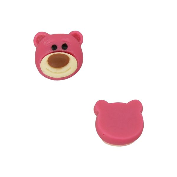 PLASTIC BEADS - RESIN 3D - FOR GLUING - BEAR 44 - 17x17x11mm CYCLAMEN (DARK)-ECRU-BROWN (LIGHT) - PACKAGE 30pcs.