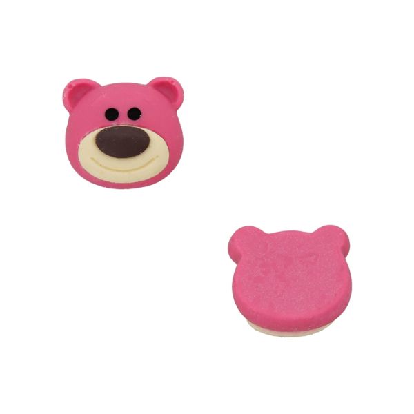 PLASTIC BEADS - RESIN 3D - FOR GLUING - BEAR 44 - 19x17x11mm CYCLAMEN (DARK)-ECRU-BROWN (DARK) - PACKAGE 30pcs.