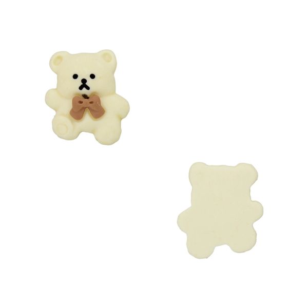 PLASTIC BEADS - RESIN 3D - FOR GLUING - BEAR 47 - 17x20x7mm ECRU (LIGHT)-BROWN (LIGHT)-BLACK - PACKAGE 30pcs.