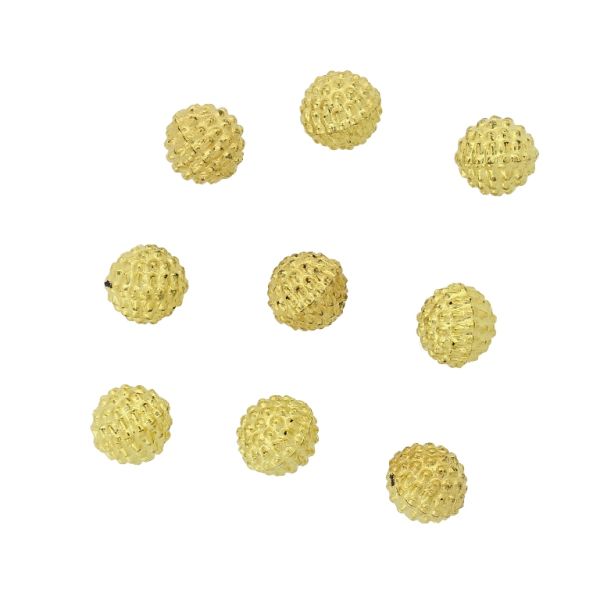 ADHESIVE BEADS - METALLIZED CCB - ROUGH BALL 01 - 8мм GOLD COLOR - PACKAGE  250g (1000pcs.)