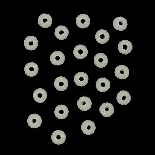OPAQUE PLASTIC BEADS WITH COATING - UV - WASHER FACETED - 3x4mm ECRU (LIGHT) - PACKAGE 500g Hole-1.4mm (17850pcs.)