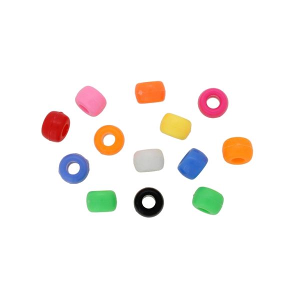 OPAQUE PLASTIC BEADS - CYLINDER 01 - 6x9mm MIX 032 - 50g Hole-4.0mm (180pcs.)