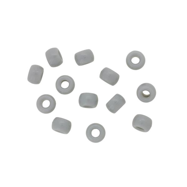OPAQUE PLASTIC BEADS - CYLINDER 01 - 6x9mm GRAY (LIGHT) 034 - 50g Hole-4.0mm (175pcs.)