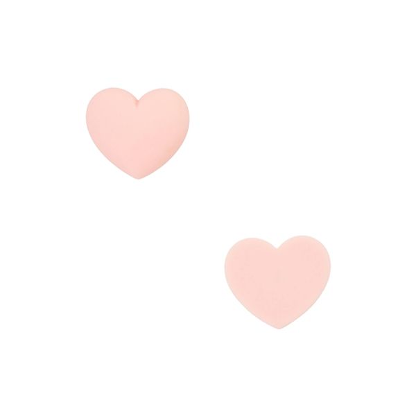 PLASTIC BEADS - RESIN 3D - FOR GLUING - HEART 17 - 18x16x7mm PINK (LIGHT) - PACKAGE 40pcs.