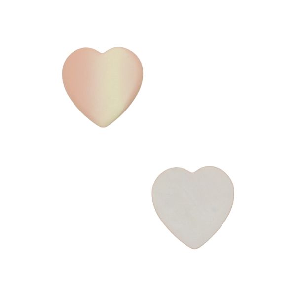 PLASTIC BEADS - RESIN 3D - FOR GLUING - HEART 16 - 24x24x4mm PINK (LIGHT) AND ECRU - PACKAGE 40pcs.