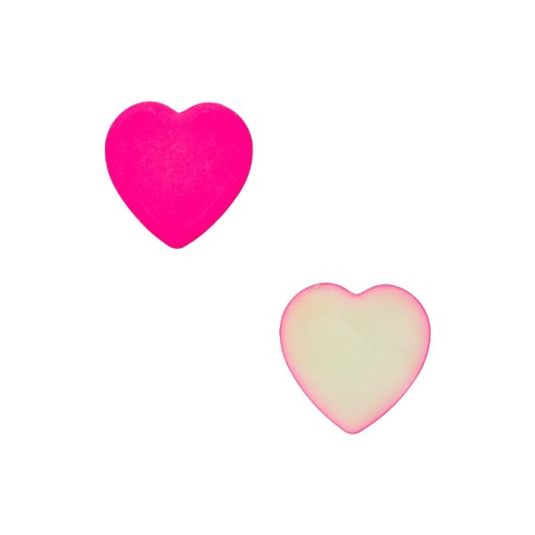 PLASTIC BEADS - RESIN 3D - FOR GLUING - HEART 16 - 24x24x4mm CYCLAMEN - PACKAGE 40pcs.
