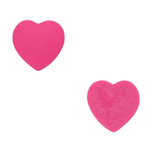 PLASTIC BEADS - RESIN 3D - FOR GLUING - HEART 16 - 30x29x6mm CYCLAMEN (DARK) - PACKAGE 30pcs.