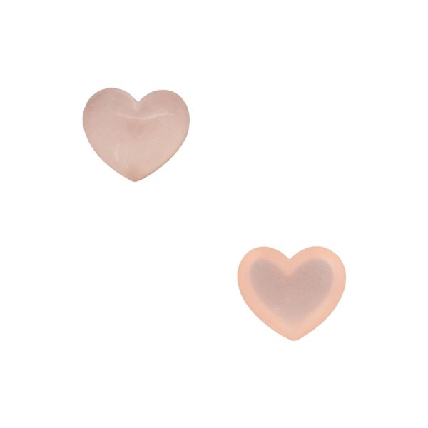PLASTIC BEADS - RESIN 3D - FOR GLUING - HEART 17 TRANSPARENT - 19x16x7mm PEACH (LIGHT) - PACKAGE 30pcs.