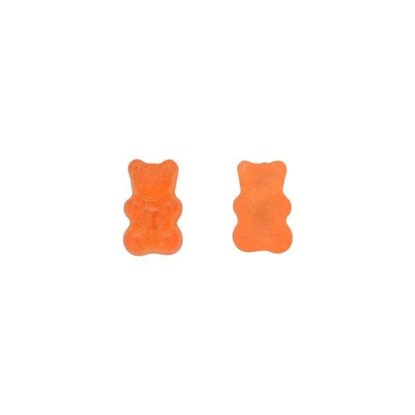 PLASTIC BEADS - RESIN 3D - FOR GLUING - BEAR 05 TRANSPARENT - 11x18x8mm ORANGE - PACKAGE 40pcs.