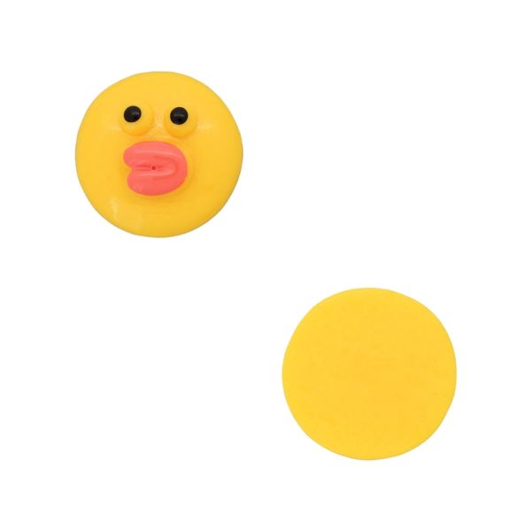 PLASTIC BEADS - RESIN 3D - FOR GLUING - DUCK 09 - 25x8mm YELLOW (DARK)-ORANGE (DARK)-BLACK - PACKAGE 40pcs.