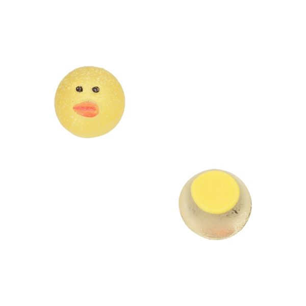 PLASTIC BEADS - RESIN 3D - FOR GLUING - DUCK 10 TRANSPARENT WITH GLITTER - 19x19x14mm YELLOW AND ORANGE (DARK) - PACKAGE 30pcs.