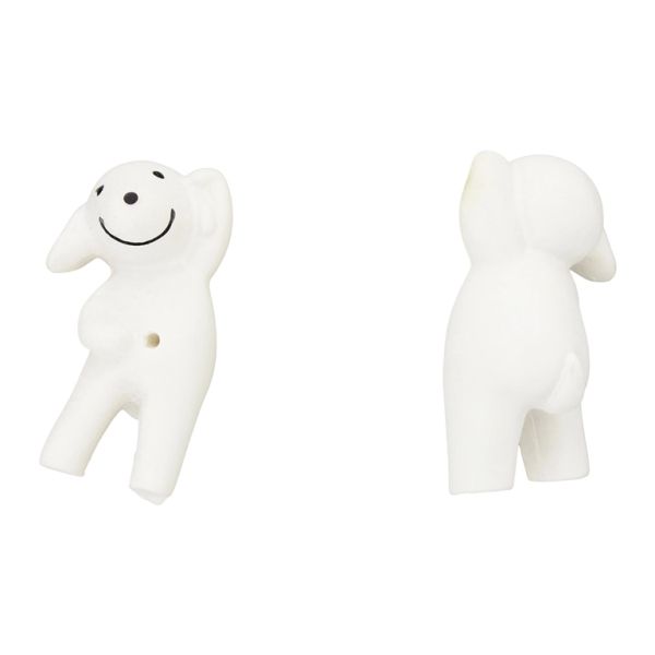 PLASTIC BEADS - RESIN 3D - FOR GLUING - DOG 35 - 22x41x20mm WHITE AND BLACK - PACKAGE 20pcs.