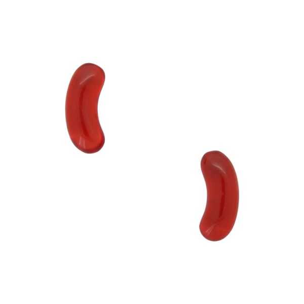 PLASTIC BEADS - RESIN 3D - FOR GLUING - CANDY 16 JELLY BEAN TRANSPARENT - 20x7mm RED - PACKAGE 50pcs.