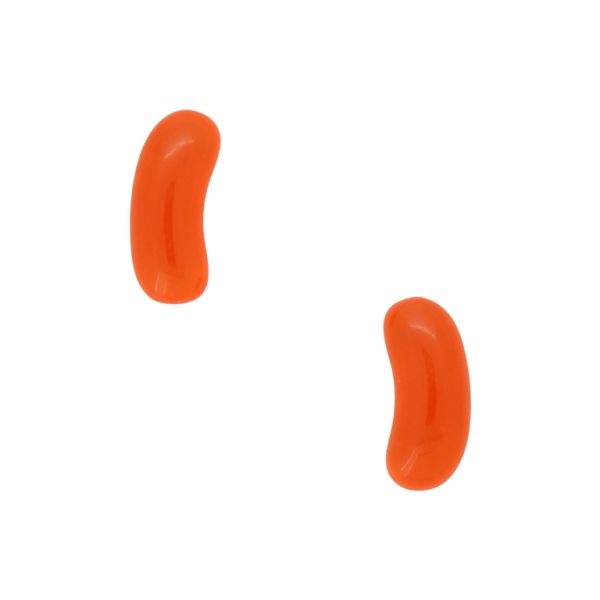 PLASTIC BEADS - RESIN 3D - FOR GLUING - CANDY 16 JELLY BEAN TRANSPARENT - 22x9mm ORANGE (DARK) - PACKAGE 50pcs.