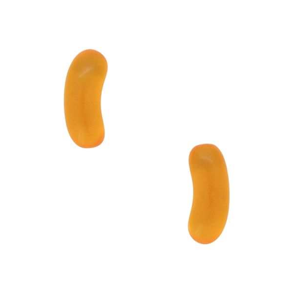 PLASTIC BEADS - RESIN 3D - FOR GLUING - CANDY 16 JELLY BEAN TRANSPARENT - 23x9mm AMBER (DARK) - PACKAGE 50pcs.