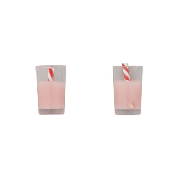 PLASTIC BEADS - RESIN 3D - FOR GLUING - CUP WITH STRAW 03 - 11x19mm PINK (LIGHT)-WHITE-RED - PACKAGE 30pcs.