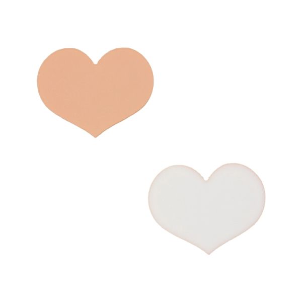 PLASTIC BEADS - RESIN 2D - FOR GLUING - HEART 42 - 26x20x2mm PEACH (DARK) - PACKAGE 40pcs.