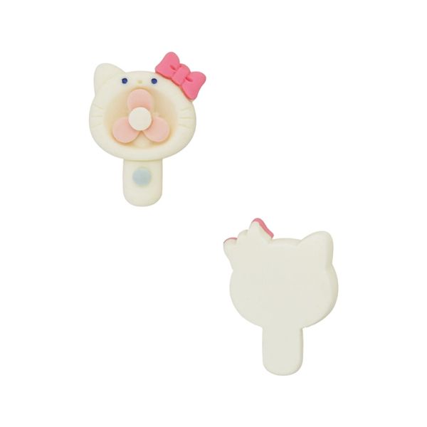 PLASTIC BEADS - RESIN 3D - FOR GLUING - FAN 01 KITTY - 18x24x7mm ECRU (LIGHT)-PINK-BLUE (LIGHT) - PACKAGE 30pcs.